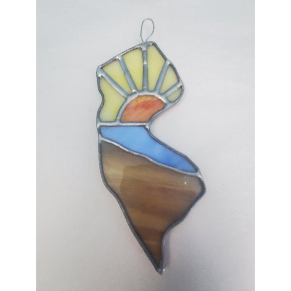 Stained Glass New Jersey State Suncatcher Sunburst Landscape Hanging Art Decor - Picture 2 of 6